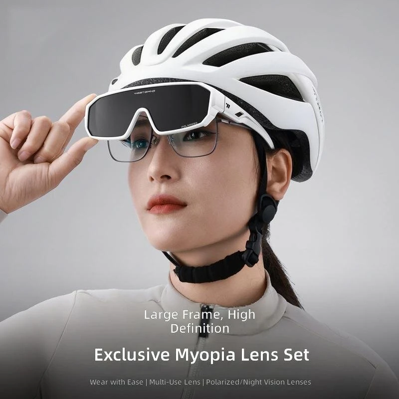 WEST BIKING Myopia-Fit Over Bicycle Sunglasses UV400 Protection HD Polarized Bike Goggles Cycling Driving Fishing Sports Eyeglasses — view 2