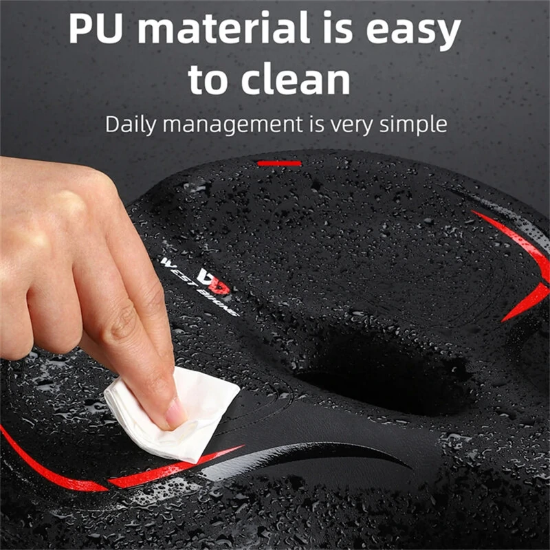 WEST BIKING Oversized MTB Bike Saddle Shock Absorbing Breathable Cycling Seat Widen Thicken Universal Soft Cushion Electric Bike Saddle — view 5