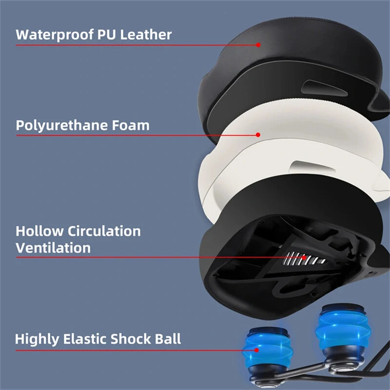 WEST BIKING Oversized MTB Bike Saddle Shock Absorbing Breathable Cycling Seat Widen Thicken Universal Soft Cushion Electric Bike Saddle — view 6