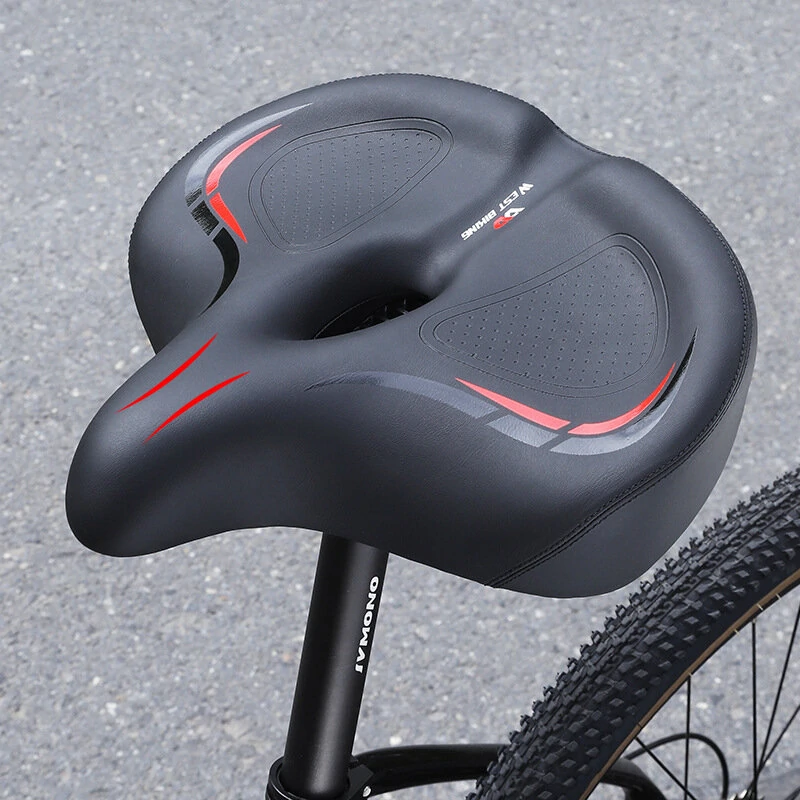 WEST BIKING Oversized MTB Bike Saddle Shock Absorbing Breathable Cycling Seat Widen Thicken Universal Soft Cushion Electric Bike Saddle — view 9