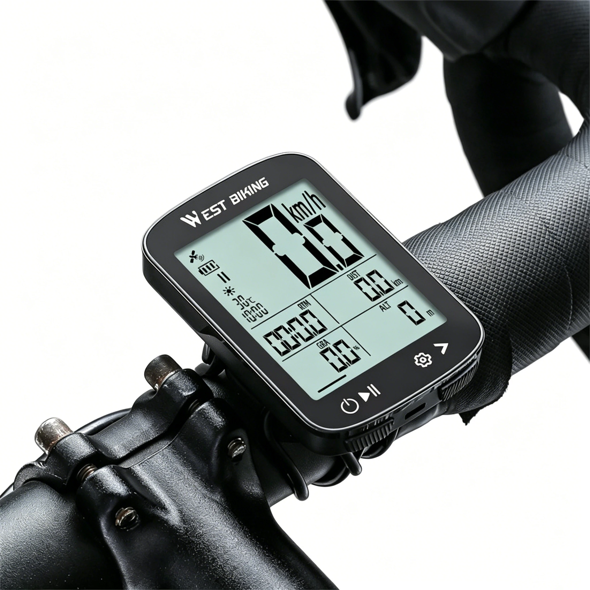 WEST BIKING Smart GPS Bike Computer, 5-Star Galileo Speedometer Wireless Odometer with Bluetooth Phone Sync, IPX7 Waterproof Auto Backlight Bicycle Tracker for Road, MTB, E-Bike — view 7
