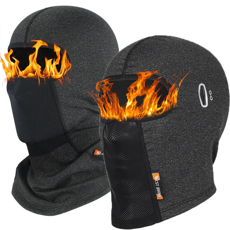 WEST BIKING Thermal Men's Hat Winter Cycling Protective Geasr Windproof Bike Helmet Liner Breathable Balaclava Face Mask Headwear for Skiing Skating Biking — WEST BIKING