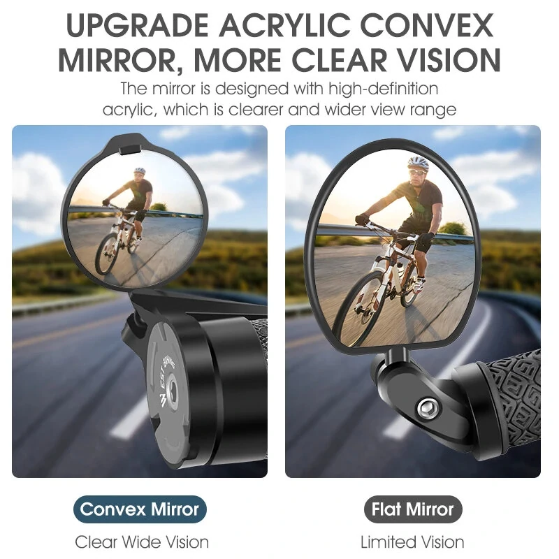 WEST BIKING Universal Bicycle Rearview Mirror Adjustable Rotate Cycling Handlebar Convex Mirrors for MTB Road Bike Accessories — view 4
