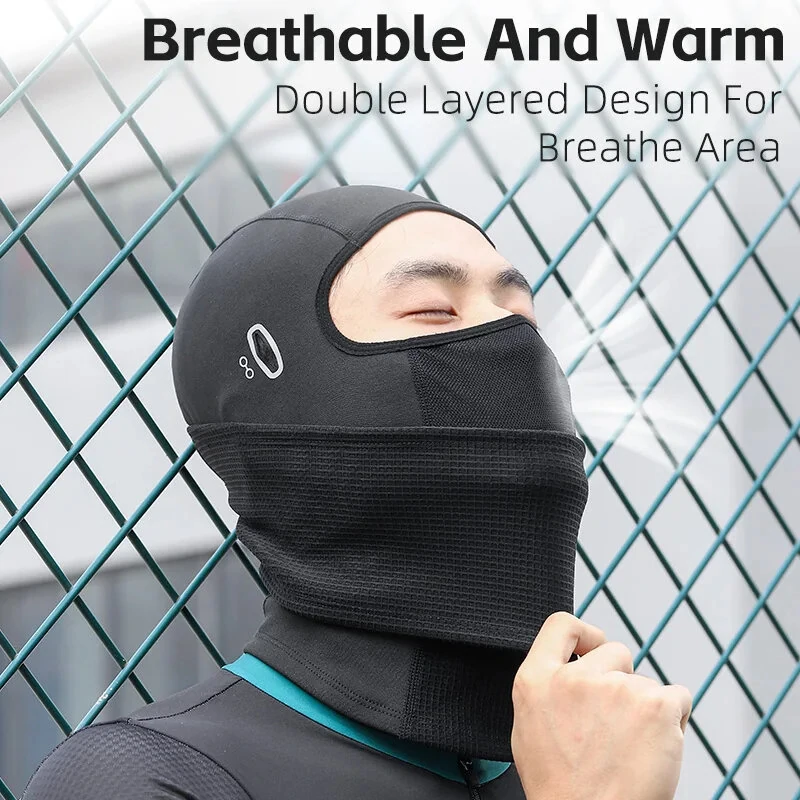 WEST BIKING Winter Cycling  Face Cover Breathable Full Face Protection Double Layer Thickening Thermal Faceguard for Skiing Cycling Sport — view 3