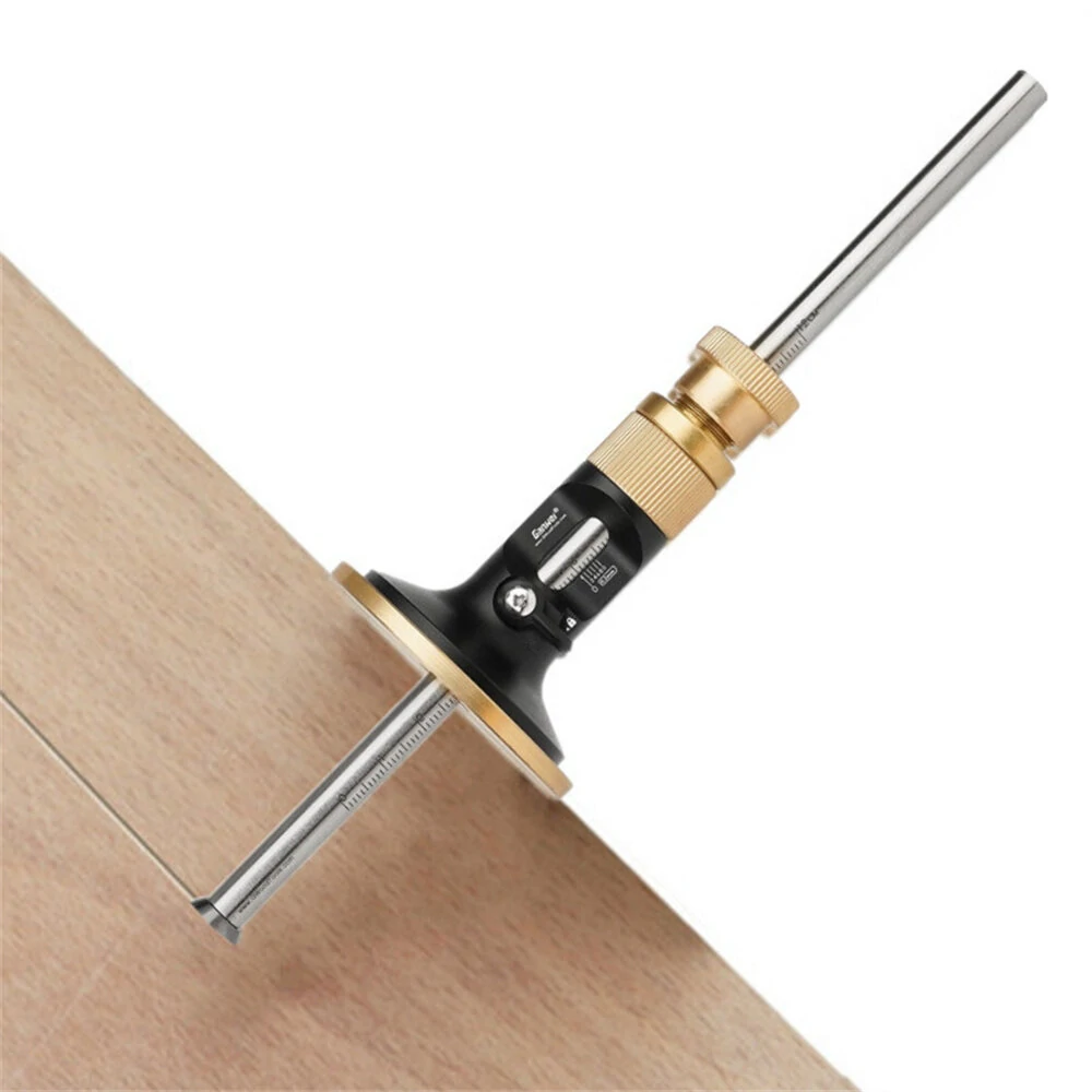 Wheel Marking Gauge Woodworking Marking Scriber Kit with 10 Replacement Cutters Solid Metal Bar Wood Scribe Tool for Carpenter — view 6