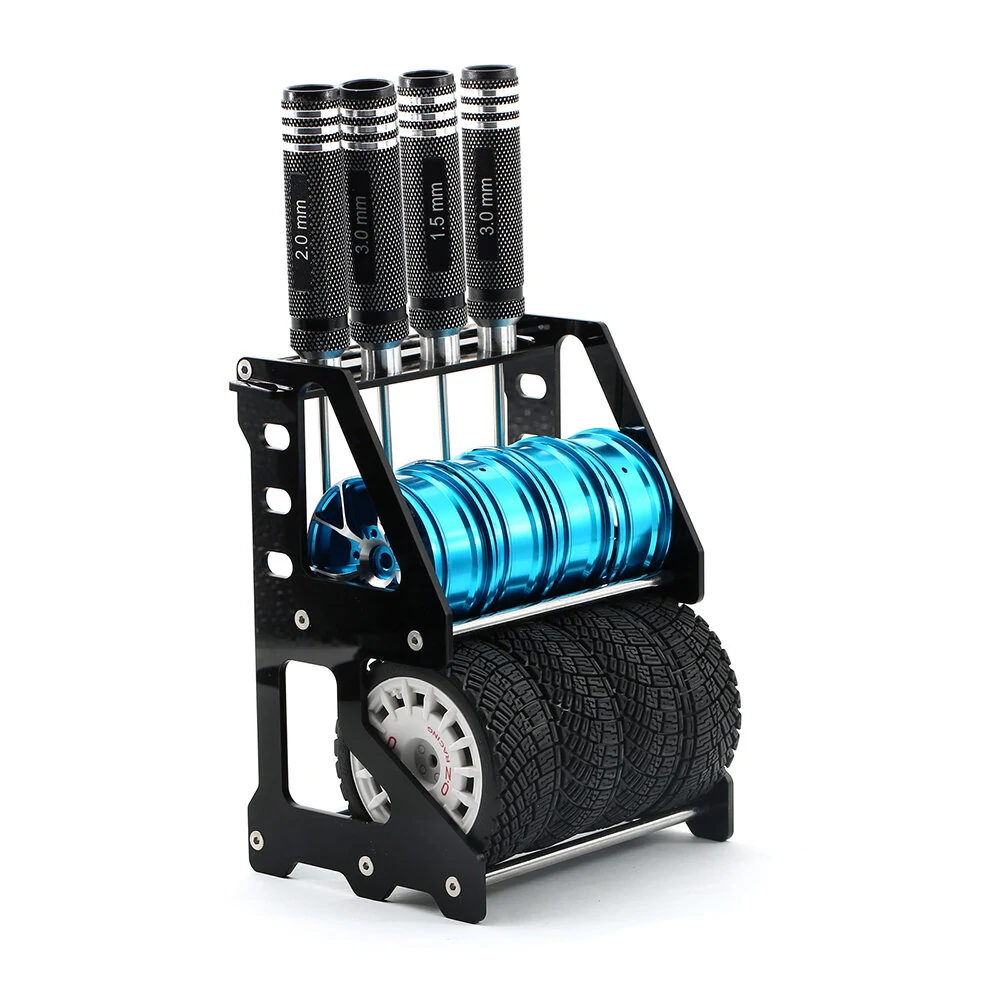 Wheel Tires Rack Tire Storage Rack for 1/10 On-Road Racing Rally Drift Car Tamiya Kyosho 1/18 1/24 RC Crawler Car TRX4M SCX24 — view 4