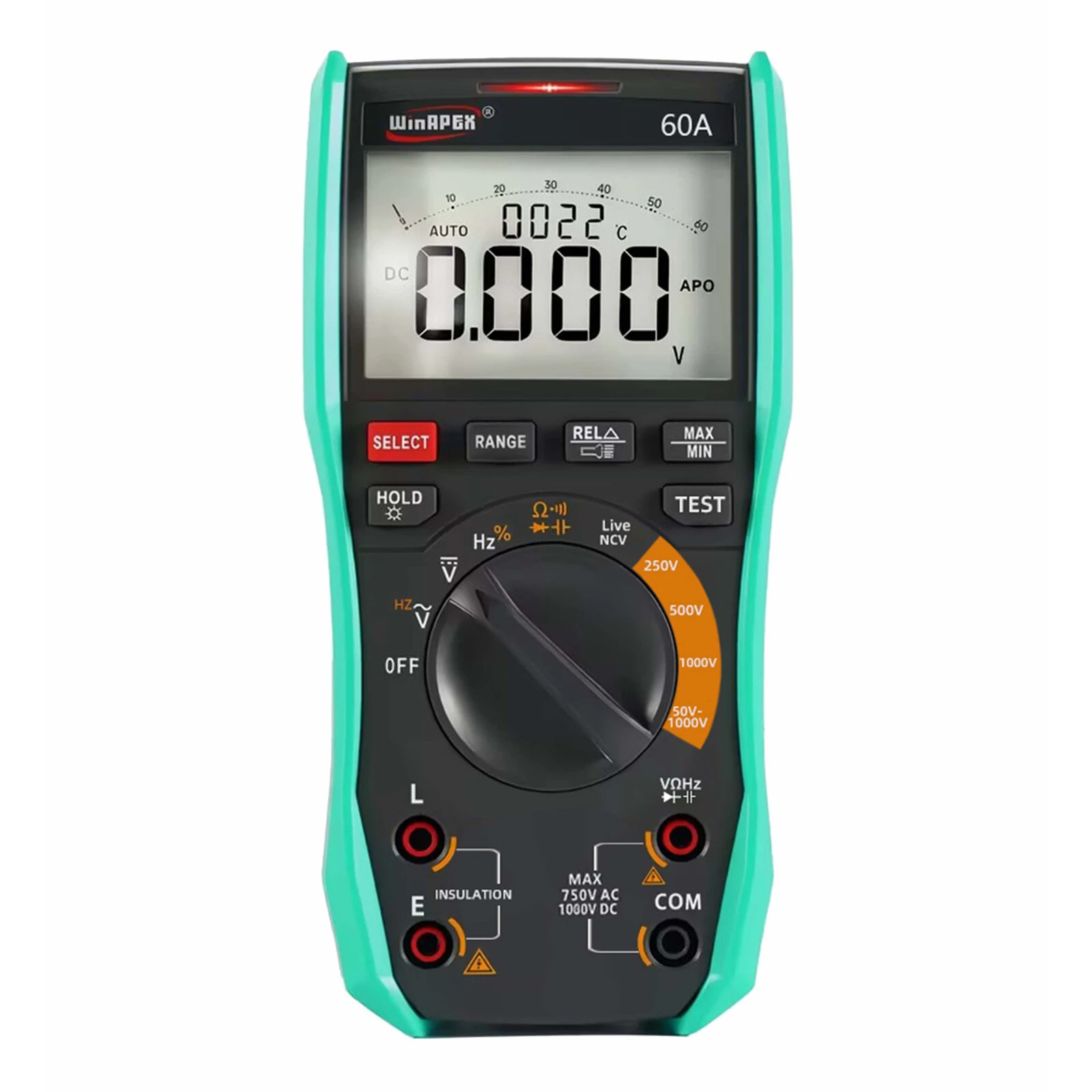 WinAPEX 60A Insulation Resistance Tester Multimeter Two-in-One Multi-function Device True RMS NCV Live Digital Meter — view 2