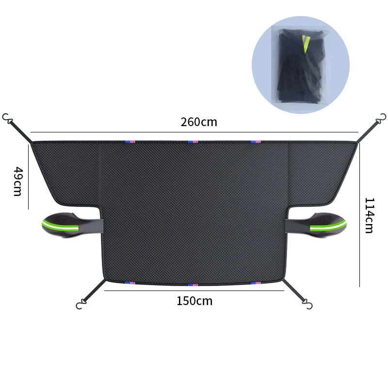 Winter Car Windshield Snow Cover Universal Fit All Season Protection Front Side Rearview Thickened Magnetic Anti Snow Ice UV Multi-Layer Fabric — view 10