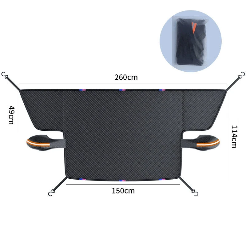 Winter Car Windshield Snow Cover Universal Fit All Season Protection Front Side Rearview Thickened Magnetic Anti Snow Ice UV Multi-Layer Fabric — view 9