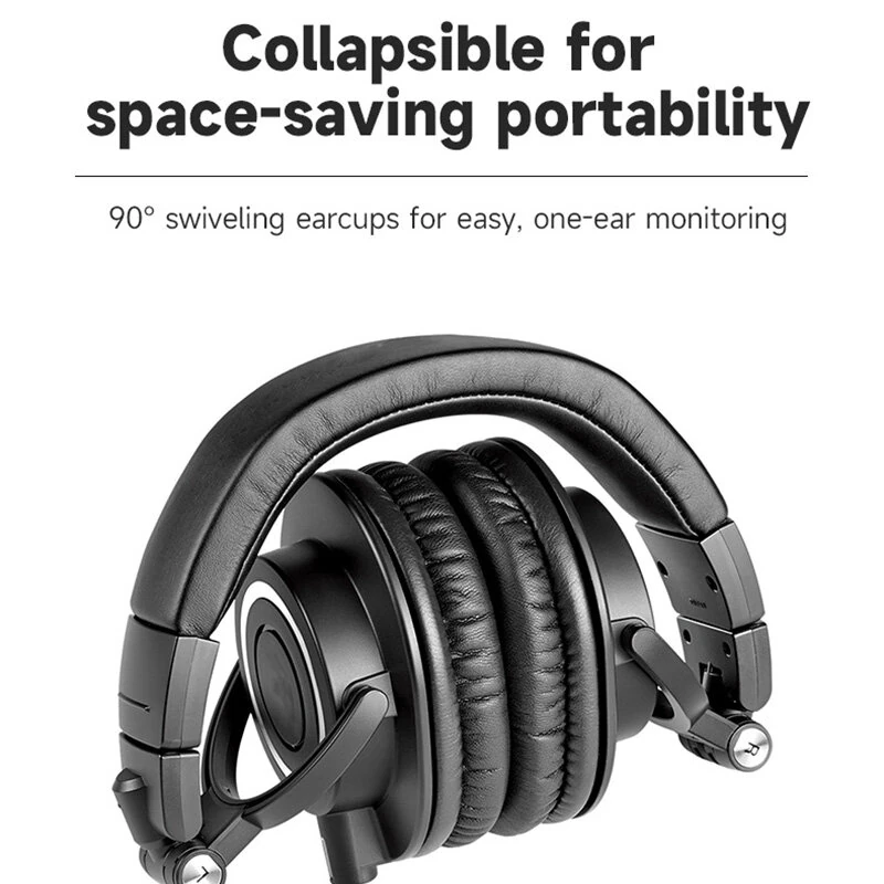 Wired Headset Monitor Headphone 45mm Large Driver HiFi Sound 3.5mm Wired Over-ear Headphones — view 3