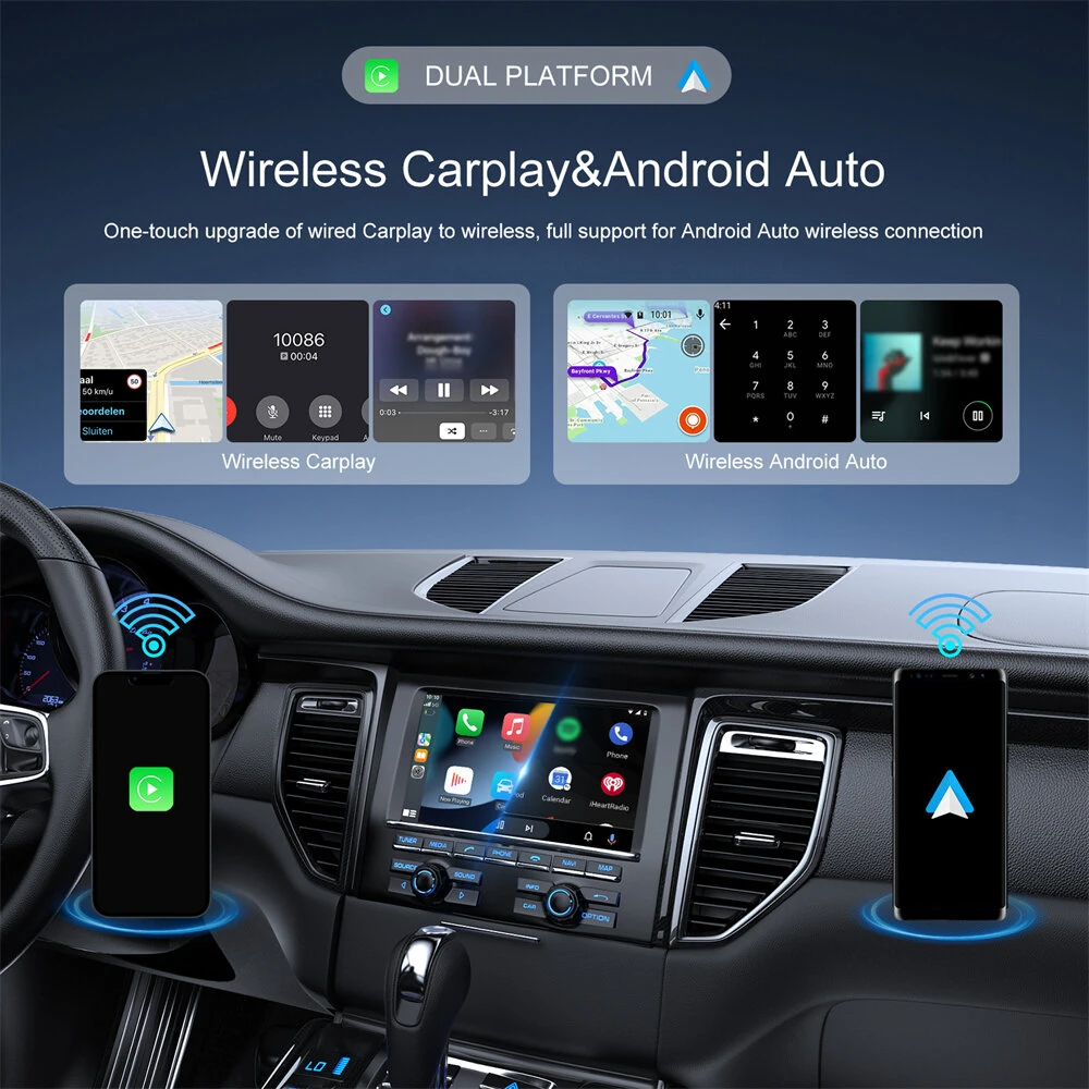 Wired to Wireless CarPlay Android Auto 2in1 Mini Adapter 5GHz WiFi5 Suitable for Original Wired Carplay/Auto Cars — view 3