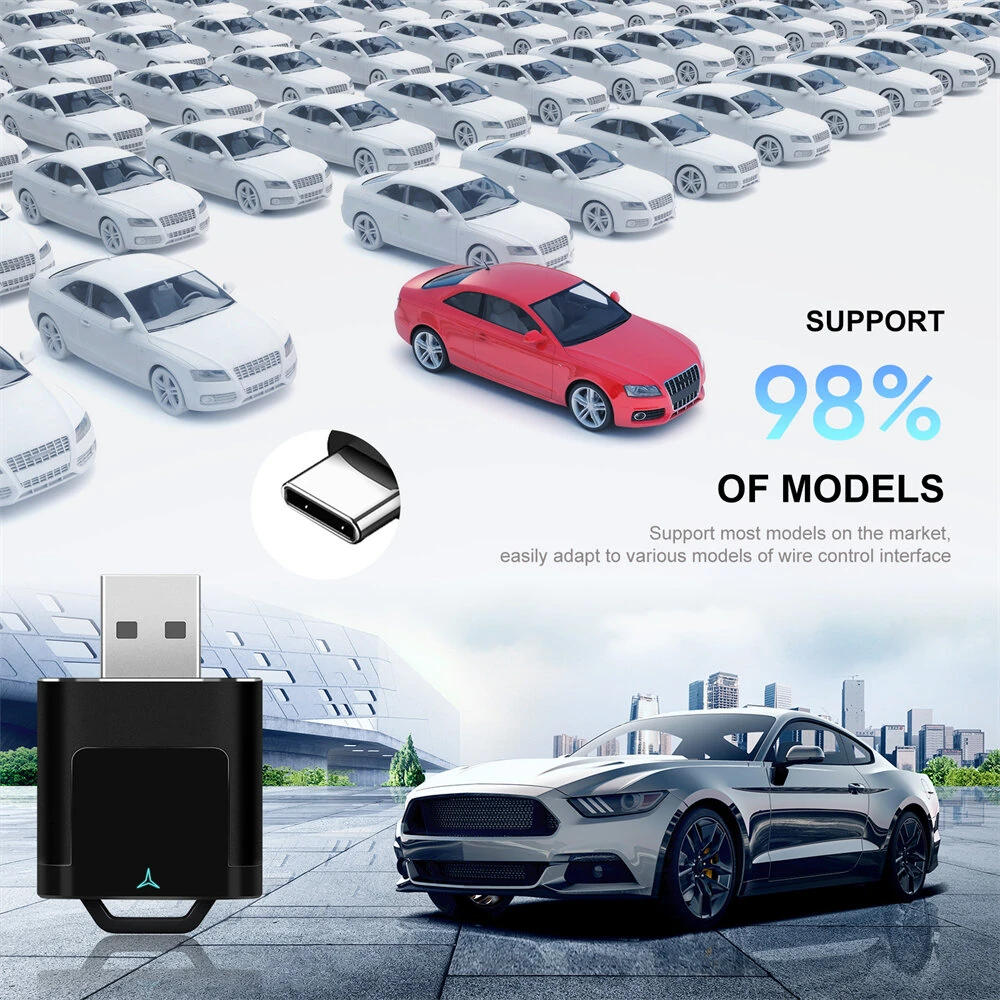 Wired to Wireless CarPlay Android Auto 2in1 Mini Adapter 5GHz WiFi5 Suitable for Original Wired Carplay/Auto Cars — view 8