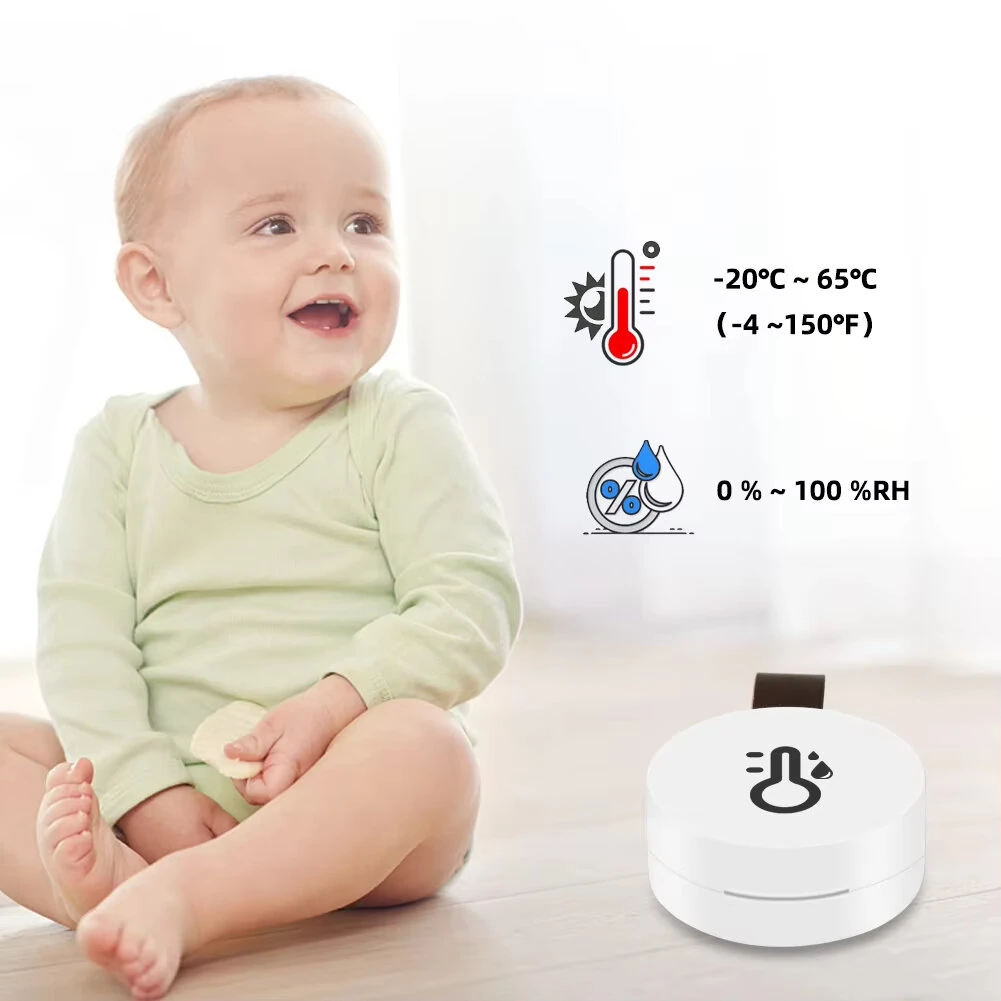 Wireless bluetooth 5.0 Mini Thermometer Hygrometer Smart Data Logger Temperature Humidity Recorder Meter APP Control MEMS Sensor Alarm — view 4