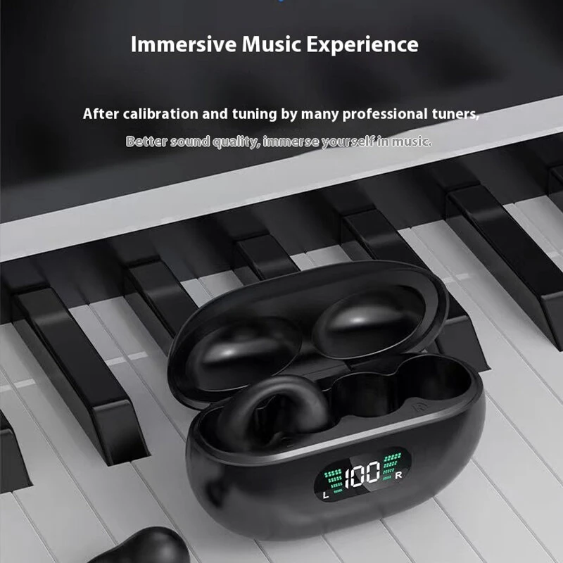 Wireless bluetooth Earphone HiFi Sound HD Calls 36H Playback LED Digital Display Low Game Delay Earclips Sports Headphones — view 4