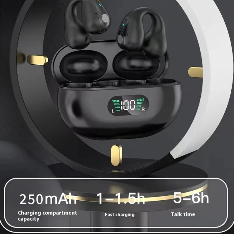 Wireless bluetooth Earphone HiFi Sound HD Calls 36H Playback LED Digital Display Low Game Delay Earclips Sports Headphones — view 6