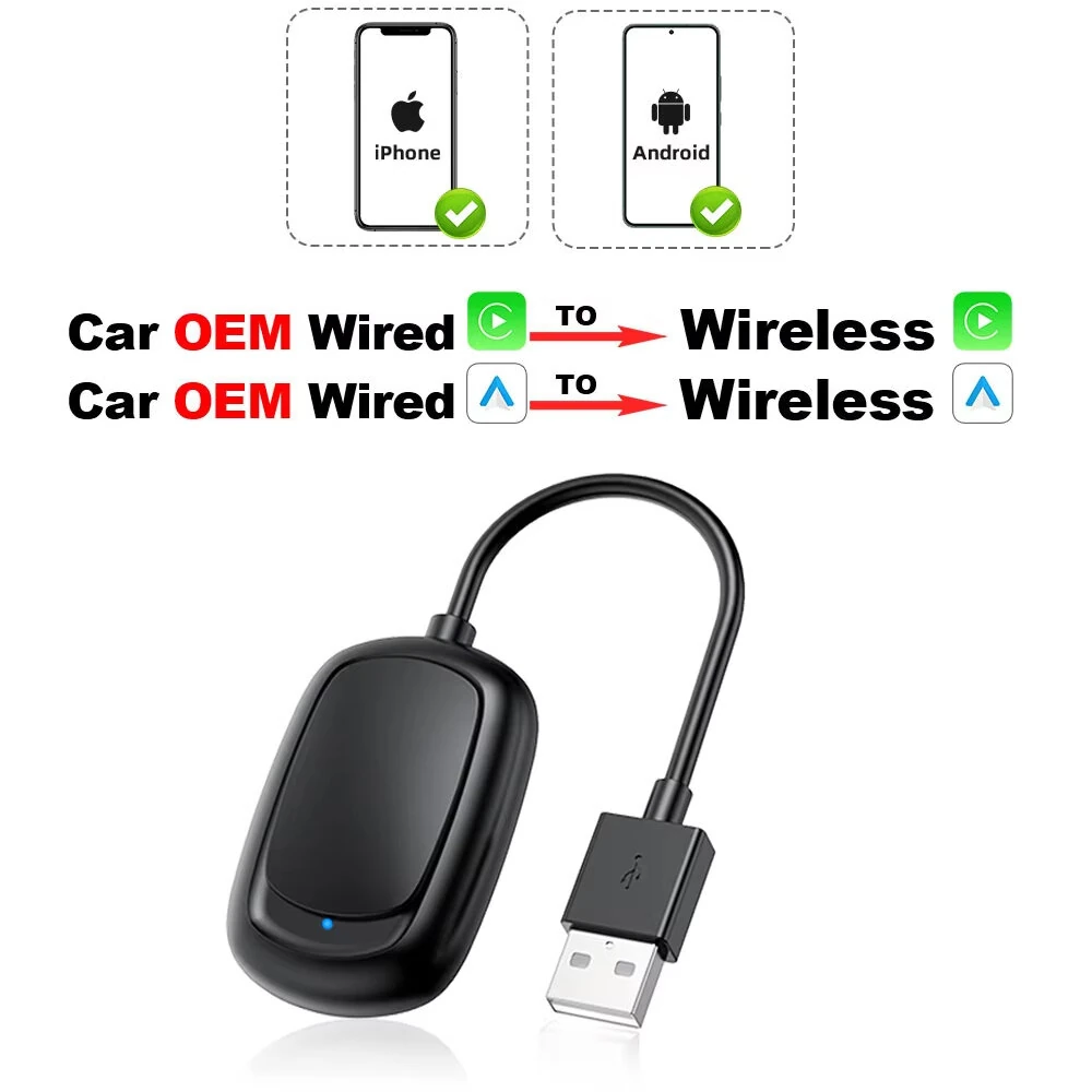 Wireless CarPlay Adapter Android Auto USB Dongle OEM Wired Upgrade 5G WiFi BT 5.0 Plug and Play Fast Connection — view 6