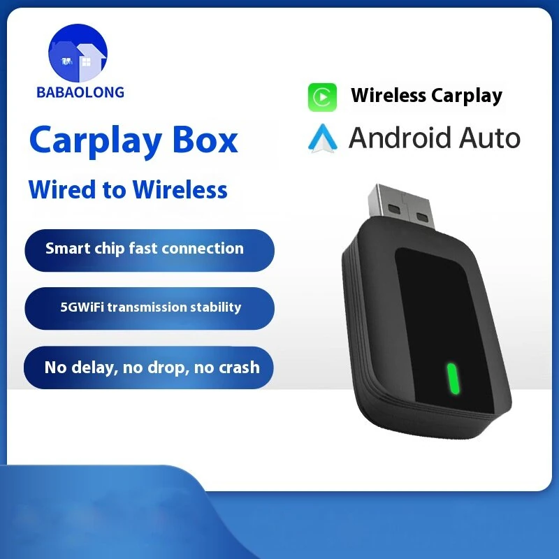 Wireless CarPlay Adapter for iPhone Convert Wired to Wireless Apple CarPlay Adapter Mini Size Auto-Reconnect Stable Control & No Delay — view 2