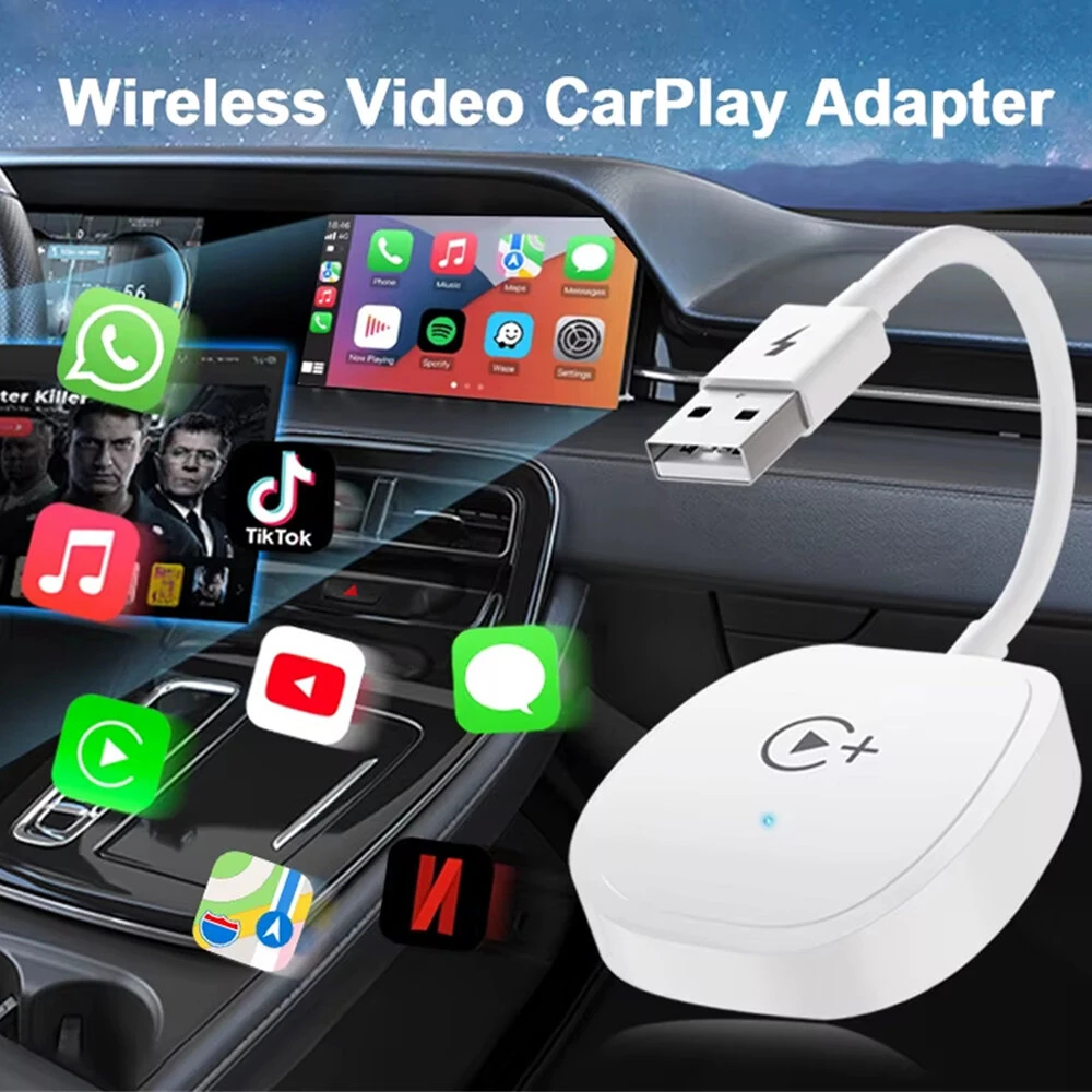 Wireless CarPlay Adapter Support Watch Video Online Netflix/YouTube/Tiktok For OEM Wired CarPlay Cars — view 3