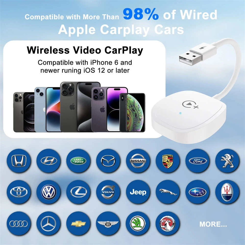 Wireless CarPlay Adapter Support Watch Video Online Netflix/YouTube/Tiktok For OEM Wired CarPlay Cars — view 9