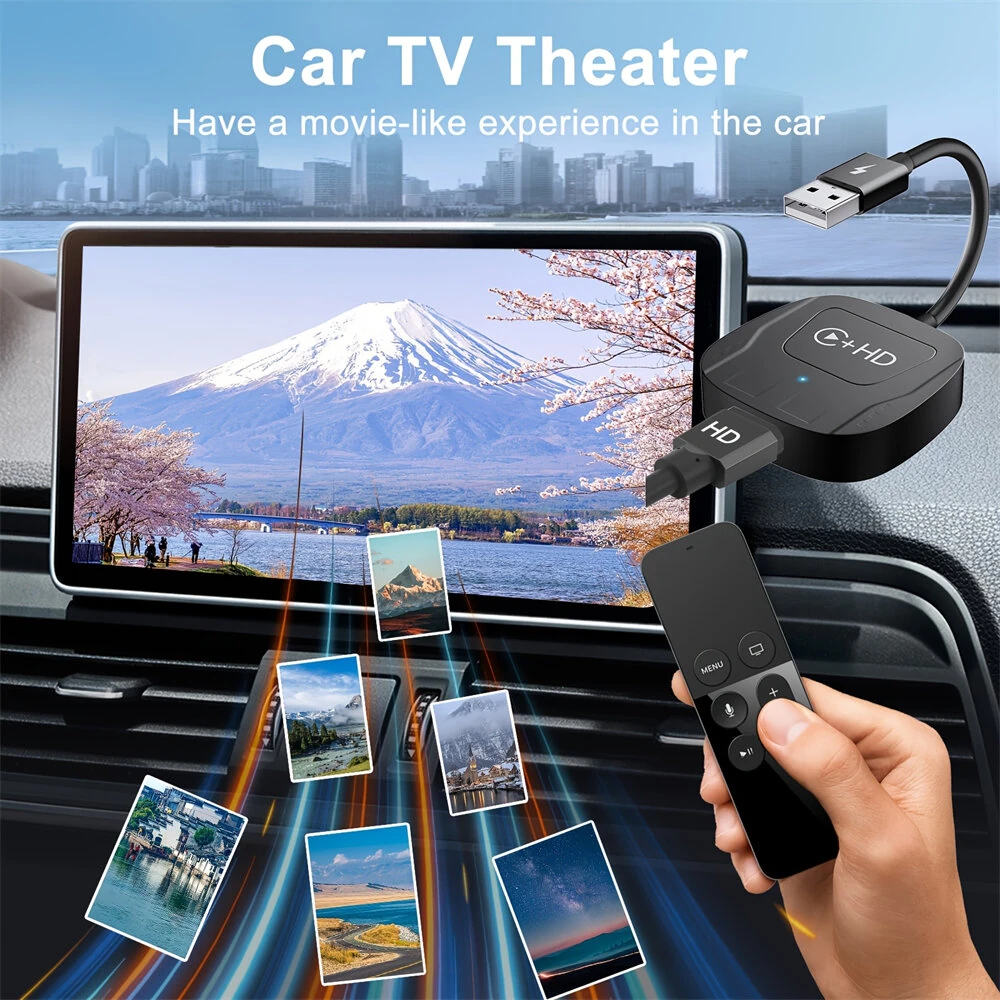 Wireless Carplay with HD Multimedia Adapter with USB Dongle Converter Supports Fire/Google TV Sticks and Multimedia Devices Mirroring Compatible with Various DispIayPort-Enabled Devices — view 4