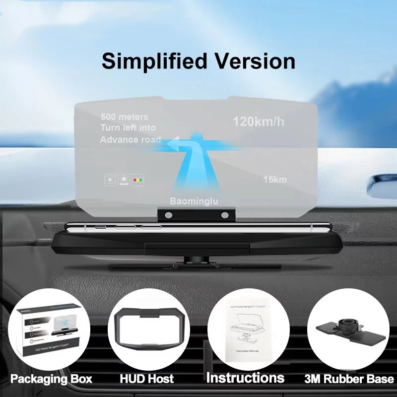 Wireless Charging Car-mounted HUD Car HUD Head-Up Display Projection Folding Holder Driving Navigation Mobile Phone Holder — view 8