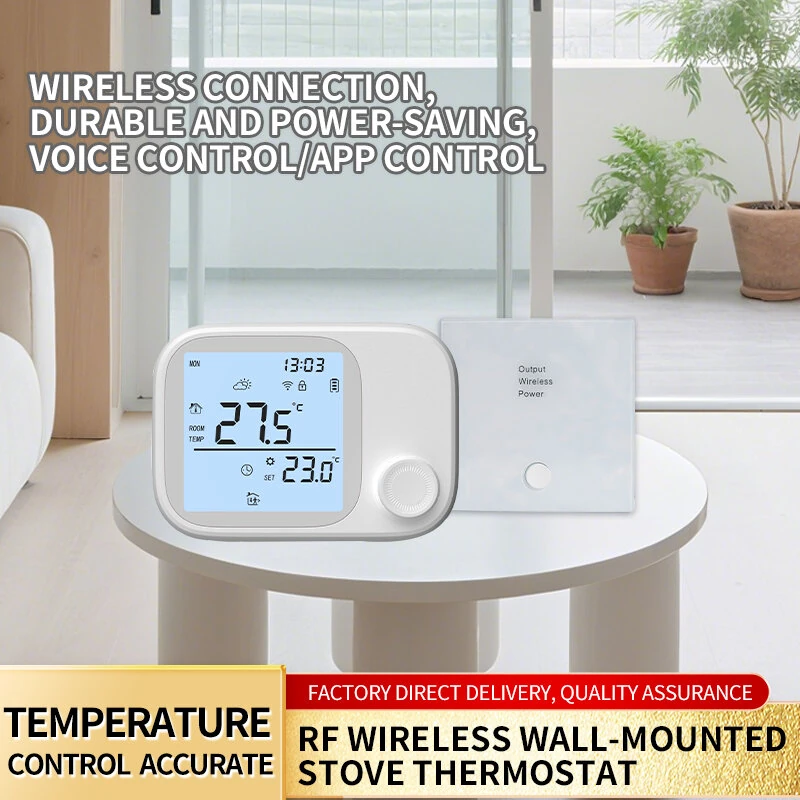 WiTH6 Smart WiFi Wireless Boiler Thermostat RF433 7 Day Programmable LCD Display Child Lock Smart Thermostat Voice Control with Alexa Google Home — view 2