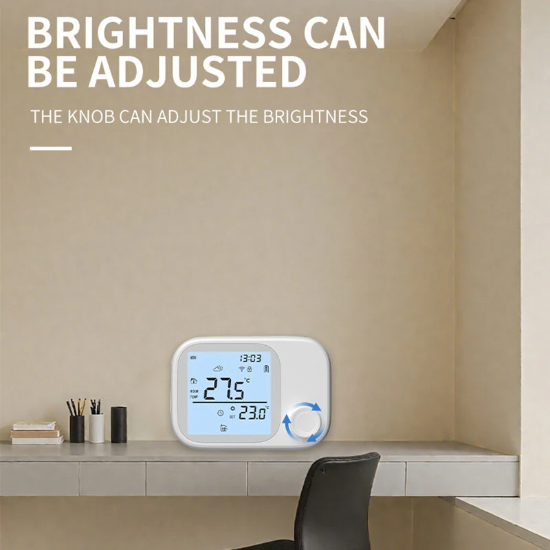 WiTH6 Smart WiFi Wireless Boiler Thermostat RF433 7 Day Programmable LCD Display Child Lock Smart Thermostat Voice Control with Alexa Google Home — view 3