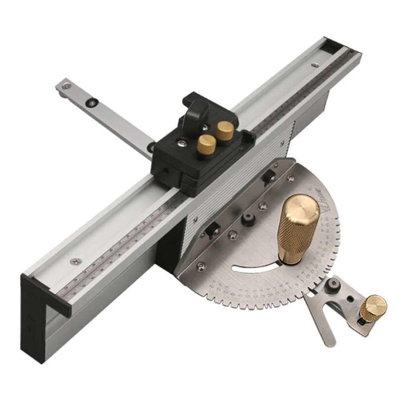 Wnew Ugraded Table Saw Miter Gauge with 27 Angle Stops / 450mm Fence / Flip Stop for Repeatable Angled Cuts for Woodworking Table Saw