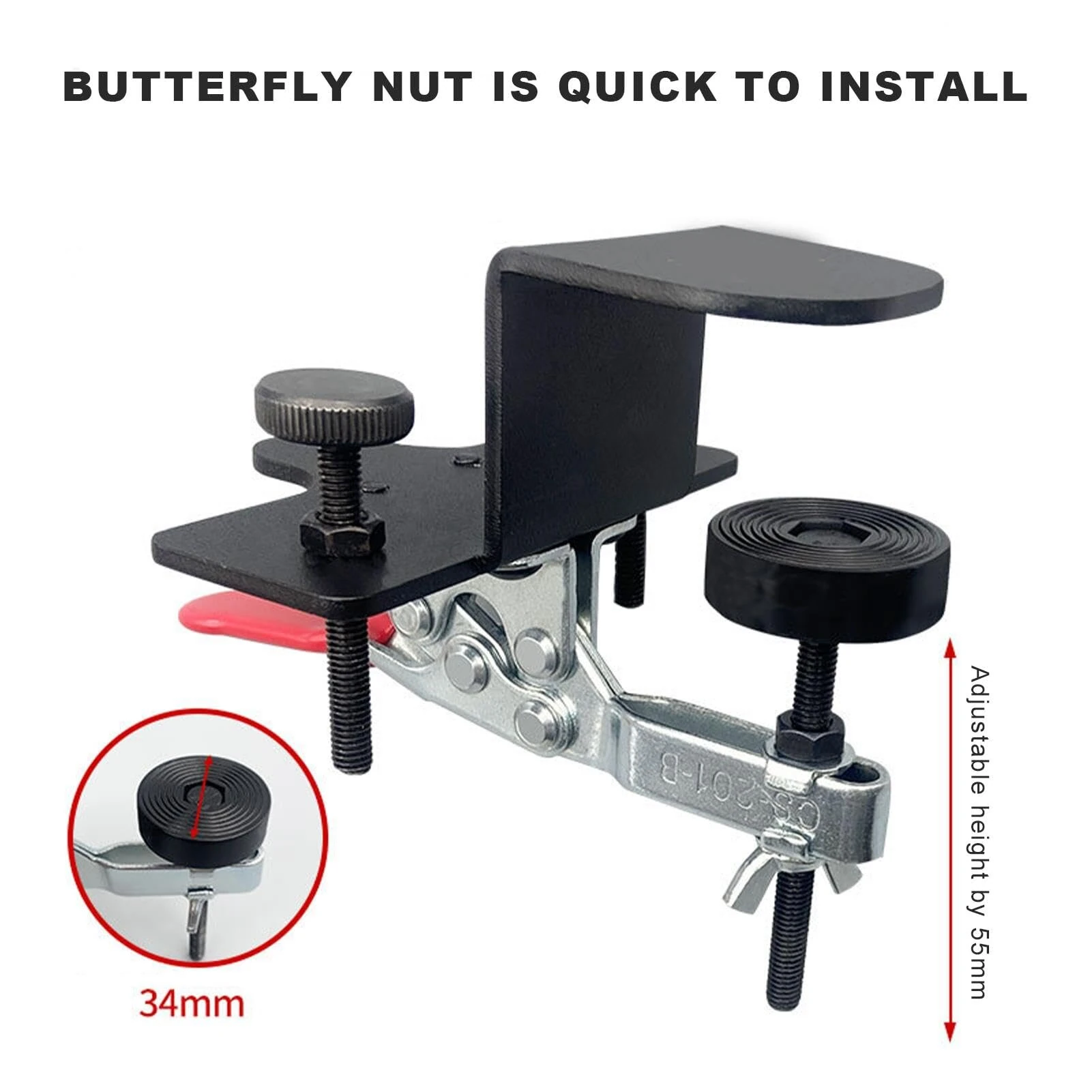 WO YI TOOLS Adjustable Cabinet Jig Carbon Steel Mounting Cabinet Door Installation Positioner Clamp Auxiliary Tools for Cabinet Door Jig — view 4