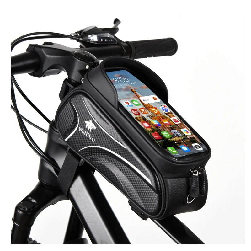 Wolfilist Bike Bag 2L Large Capacity Waterproof With Sun-Visor Rain Cover Phone Holder - Perfect Bicycle Equipment — image 1