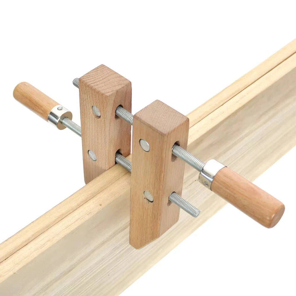 Wood Hand Screw Clamp Adjustable Wooden Handle 8/10 Inch Parallel Jaw Hardwood Construction Professional Woodworking Tool — view 2