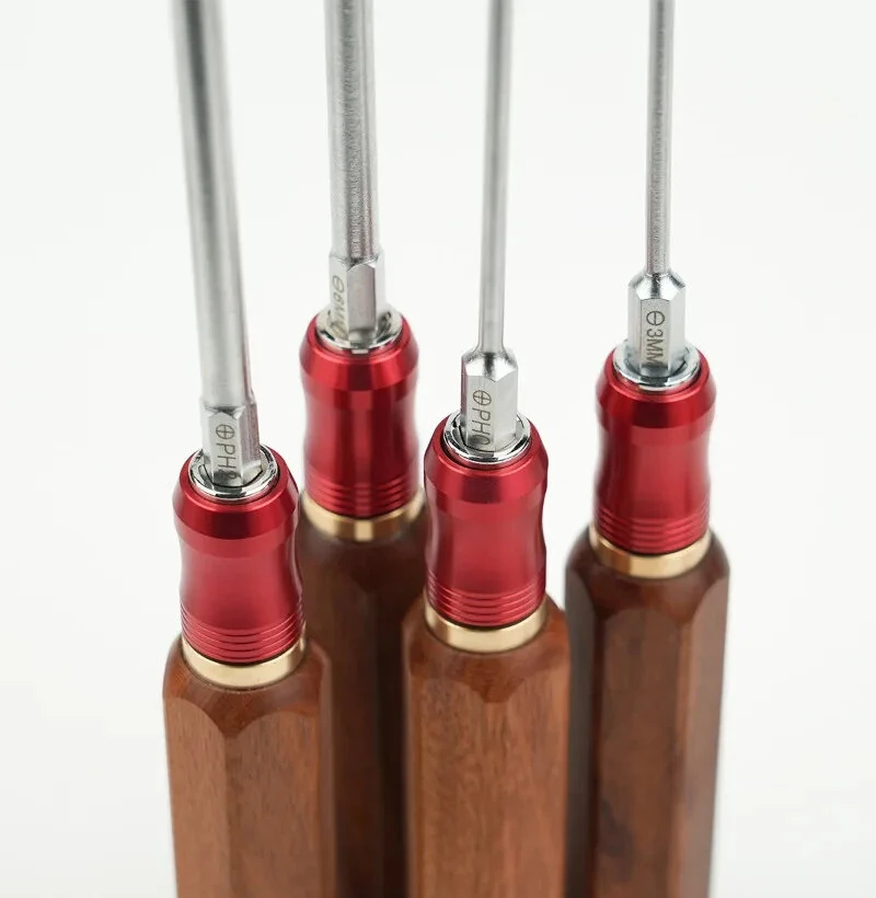 Wood Handle Screwdriver Hand Tool Fixed Value Torque Brass Collet Woodworking Replacement Accessories Household Screwdriver Set — view 5