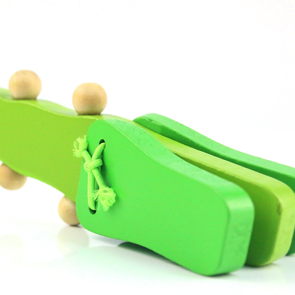 Wooden Castanet Cartoon Crocodile Clap Toy Musical Instrument Early Educational — view 4