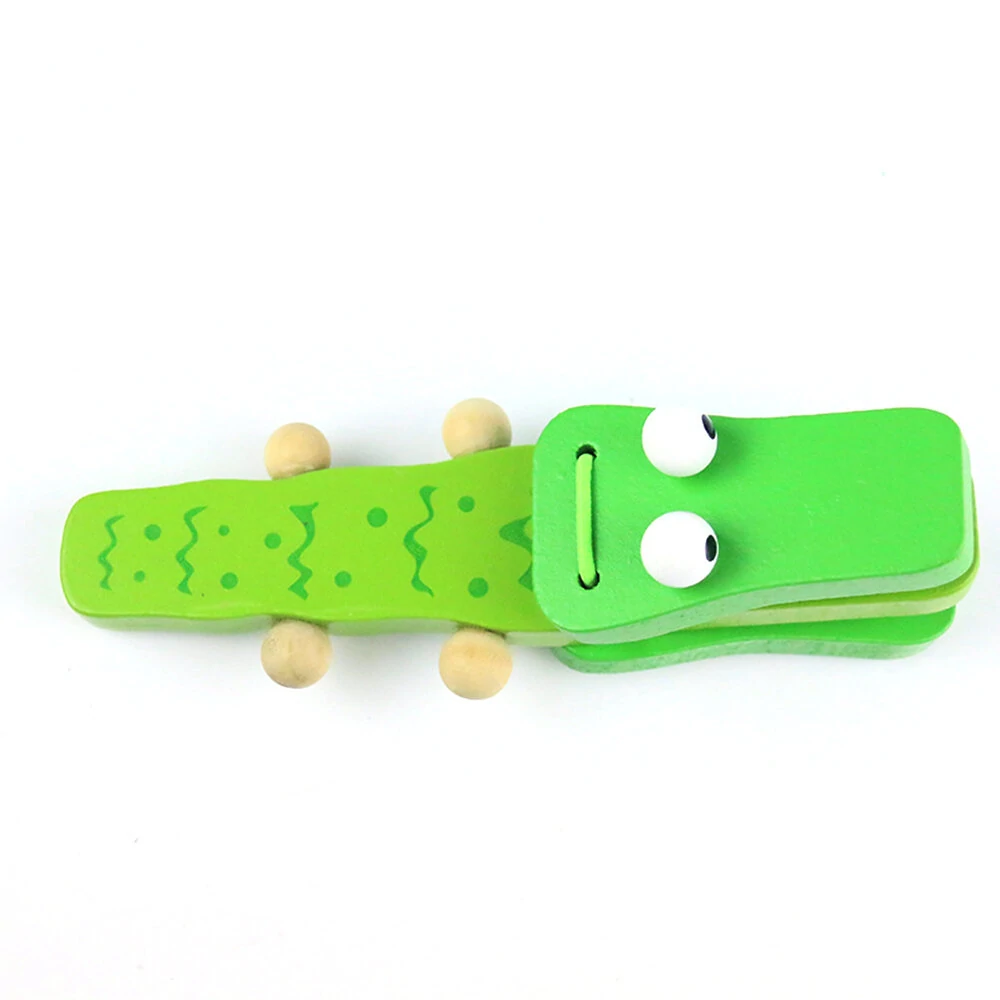 Wooden Castanet Cartoon Crocodile Clap Toy Musical Instrument Early Educational — view 5