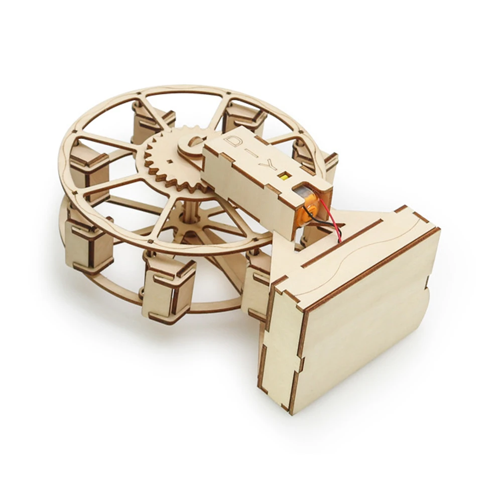 Wooden DIY Educational Scientific Experiments Early Education Toys Eight-chair Ferris wheel for Children — view 7