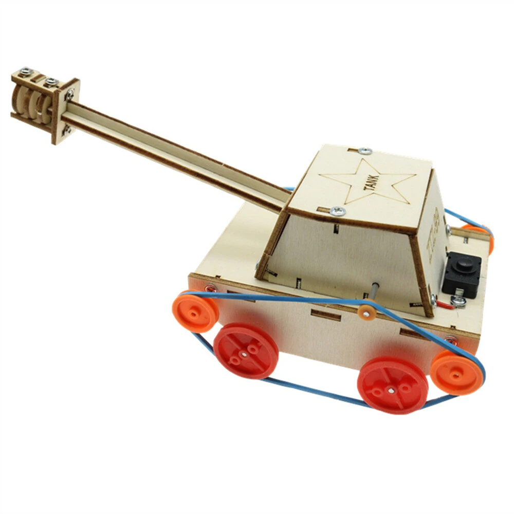 Wooden DIY Educational Scientific Experiments Early Education Toys Electric Tank for Children — Pricio