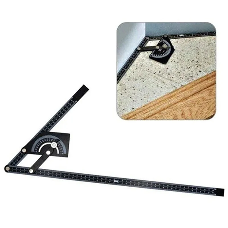 Woodworking Angle Ruler Universal Protractor 0-180 Degrees Aluminum Alloy Precision ±0.3 230x500mm Measuring Tool — image 1