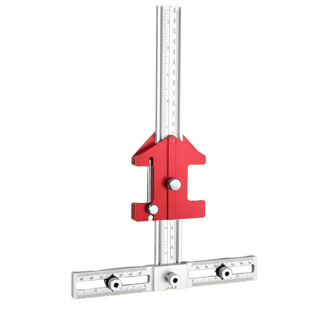 Woodworking Multifunctional Right-Angle Ruler Drill Guide Tool Aluminium Alloy 30°-120° Angle Positioning Assistant Drawer Installation — view 2