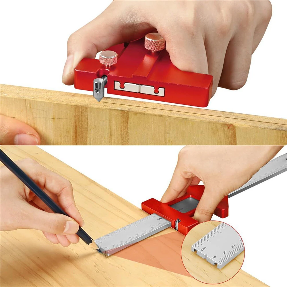 Woodworking Multifunctional Right-Angle Ruler Drill Guide Tool Aluminium Alloy 30°-120° Angle Positioning Assistant Drawer Installation — view 4