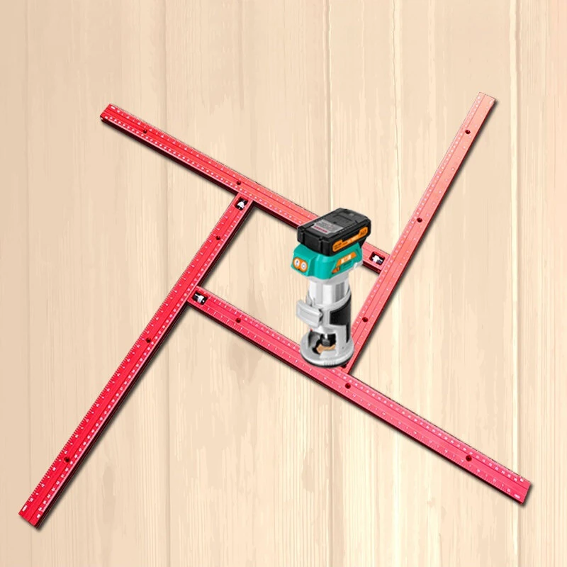 Woodworking Router Jigs Router Guides Adjustable Square Router Template Trimming Machine Milling Groove Engraving Guide Rail — view 2