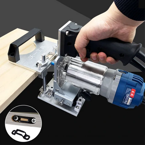 Woodworking Slotting Locator Compact Router Trimming Machine 2 in 1 Invisible Fastener Punch Bracket for Wardrobe Cupboard Pane — view 2