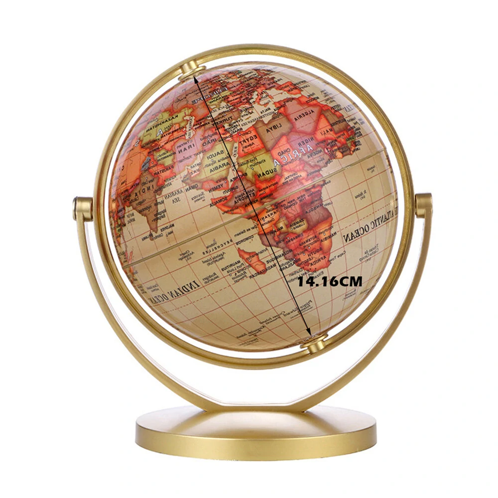 World Globe Map 360°Rotating World Globe Earth Map Geography Education Toy Home Decoration Office Ornament Kids Gift — World