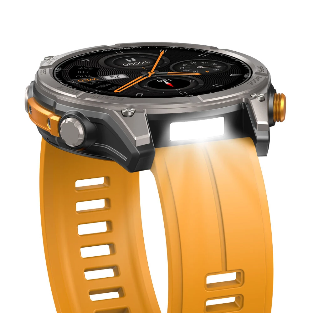 [World Premiere]Zeblaze Stratos 4 1.43-inch AMOLED GPS 5ATM&IP69K Waterproof Built-in Flashlight Compass&Barometric Altimeter 60 days Battery Life Voice Assistant bluetooth Call Heart Rate SpO2 Monitor Sleep Monitoring Multi-sport Modes Smart Watch — view 10