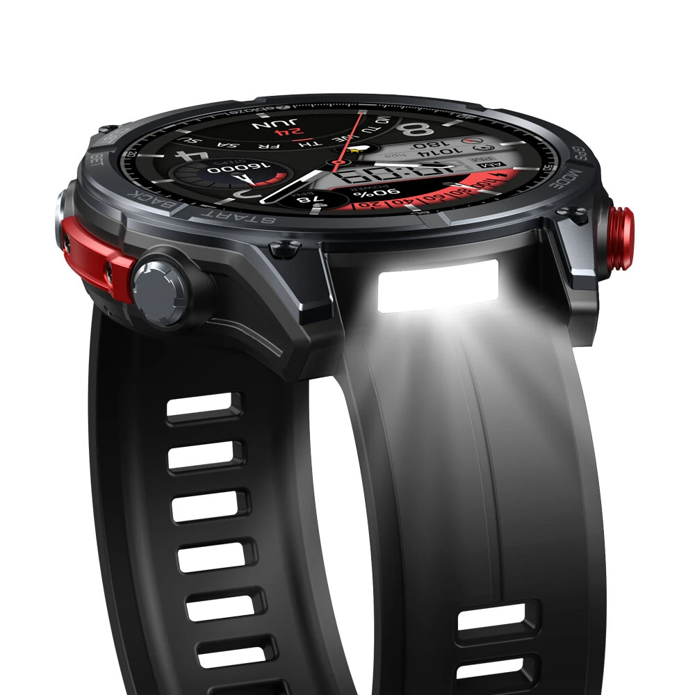 [World Premiere]Zeblaze Stratos 4 1.43-inch AMOLED GPS 5ATM&IP69K Waterproof Built-in Flashlight Compass&Barometric Altimeter 60 days Battery Life Voice Assistant bluetooth Call Heart Rate SpO2 Monitor Sleep Monitoring Multi-sport Modes Smart Watch — view 2