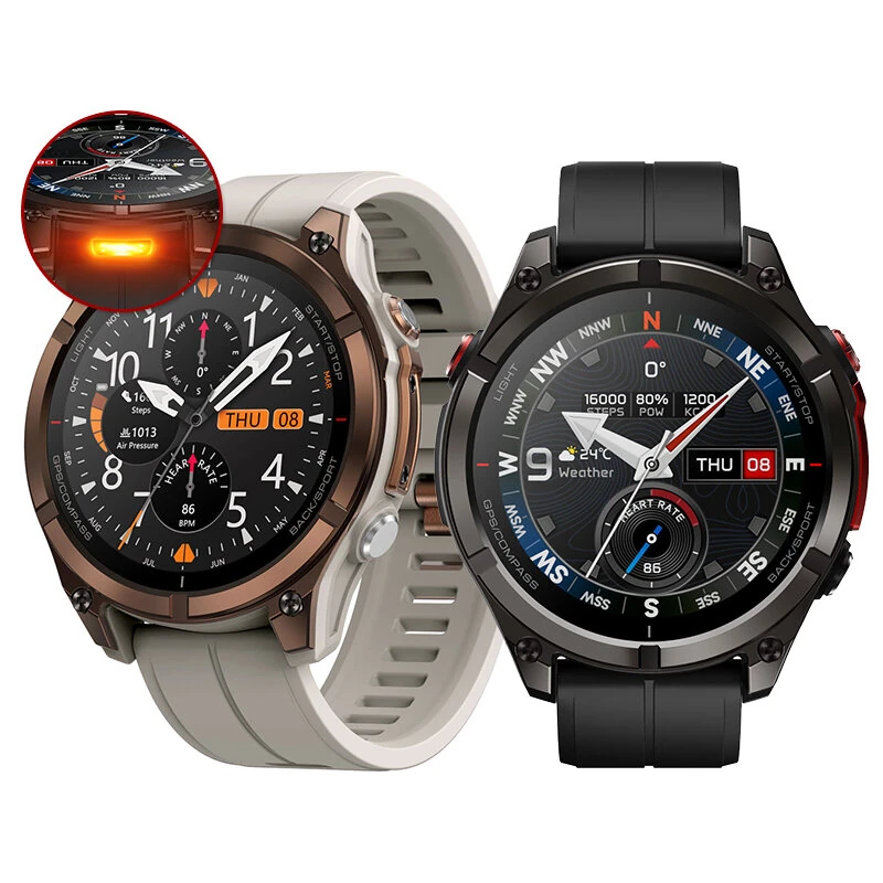 [World Premiere]Zeblaze Stratos 4 Pro 1.43-inch AMOED GPS Downloadable Maps Two-color LED Flashlight 60-days Battery Life bluetooth Call Heart Rate Blood Oxygen Monitor Sleep Monitoring Multi-sport Modes Music Storage Playback 5ATM Waterproof Smart Watch — Zeblaze