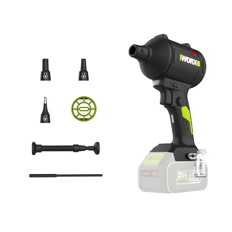 WORX WU093 Lithium Industrial Blower Cordless 20V 75,000RPM Lightweight 209m/s High Power Multi Nozzle Attachments — WORX