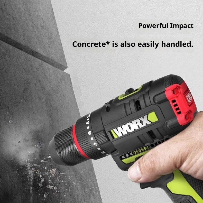 WORX WU131X Cordless Impact Drill 12V Brushless 40Nm 10mm Chuck 2-Speed 2.0Ah Lithium Battery — view 2