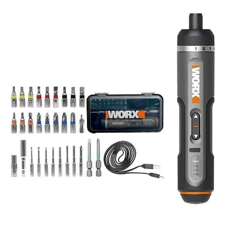 WORX WX242 4V Electrical Screwdriver Set Smart Cordless Electric Screwdrivers USB Rechargeable 30 Bit Set Mini Drill Power Tool — WORX