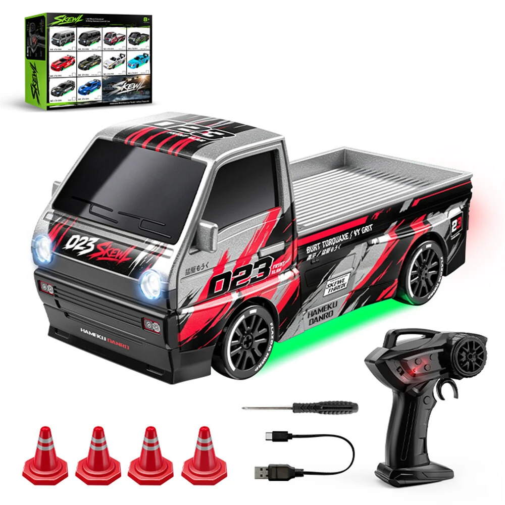 WSD E90-E94 RTR 1/64 2.4G 4WD Mini Drift RC Car Desktop Race LED Light Two Speed Full Scale Remote Control High Speed On-Road Racing Miniature Vehicle Model Boys Gifts Toys