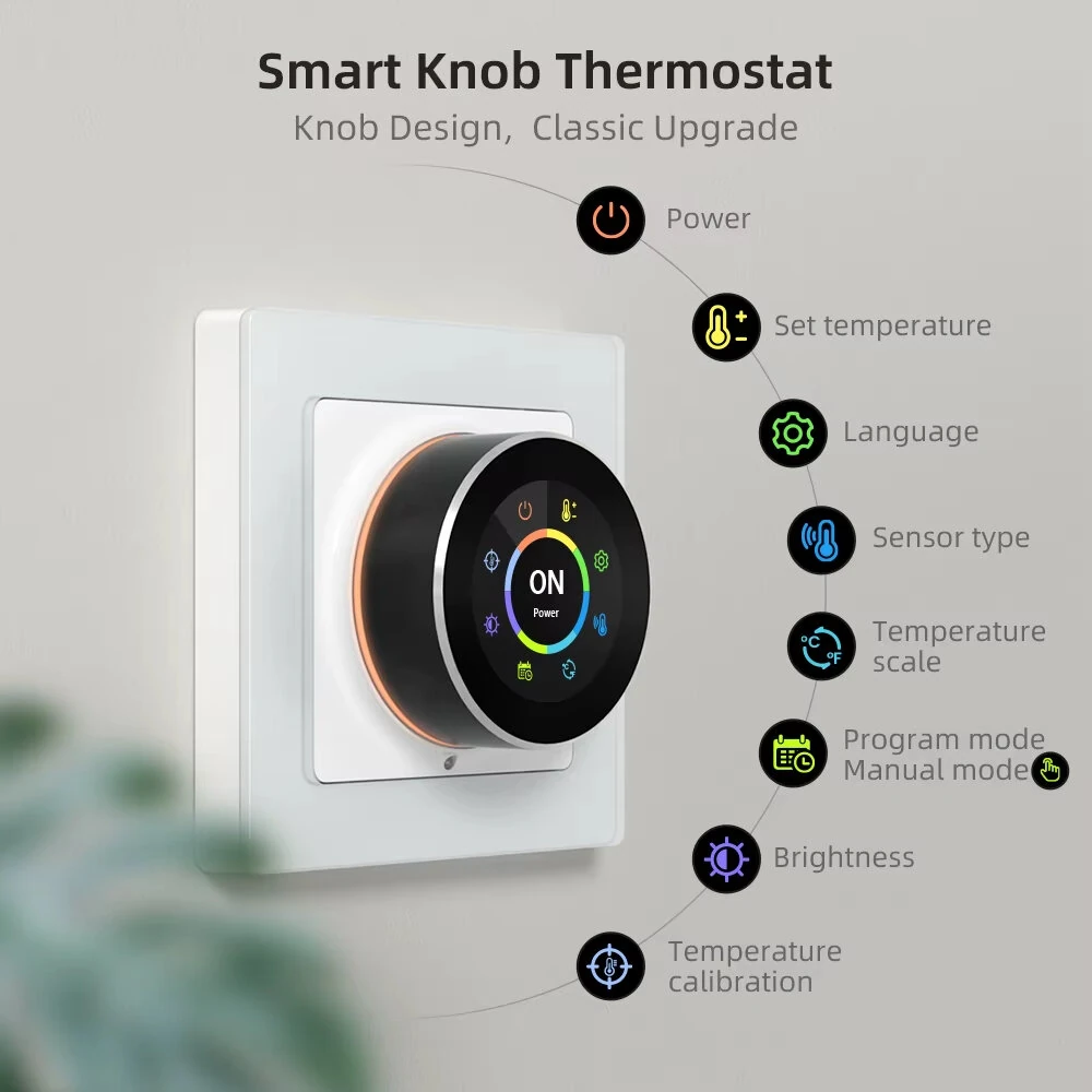WT20R Tuya WiFi Smart Knob Thermostat Electric Heating Water Gas Boiler Temperature Controller Works With Alexa Google Home — view 3